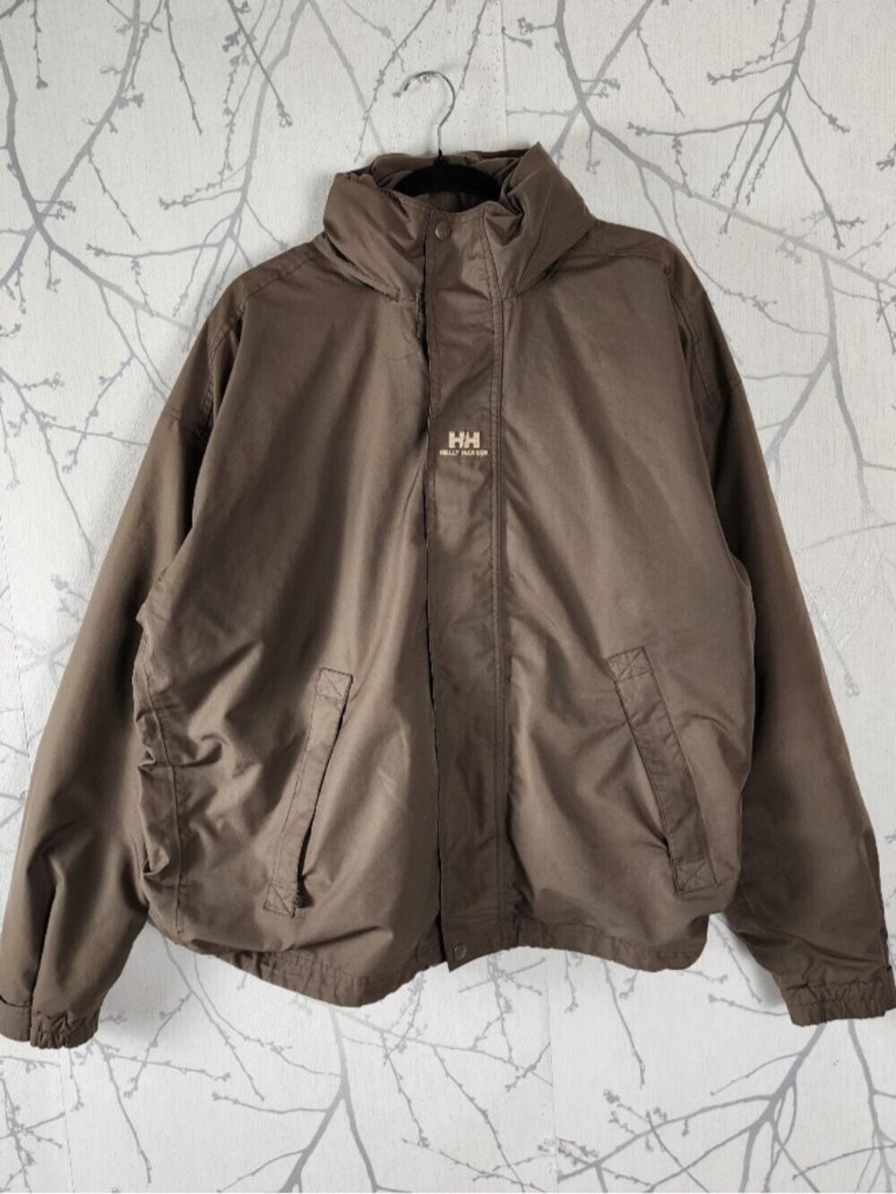 Helly Hansen Tan Brown Full Zip Windbreaker Rain Jacket